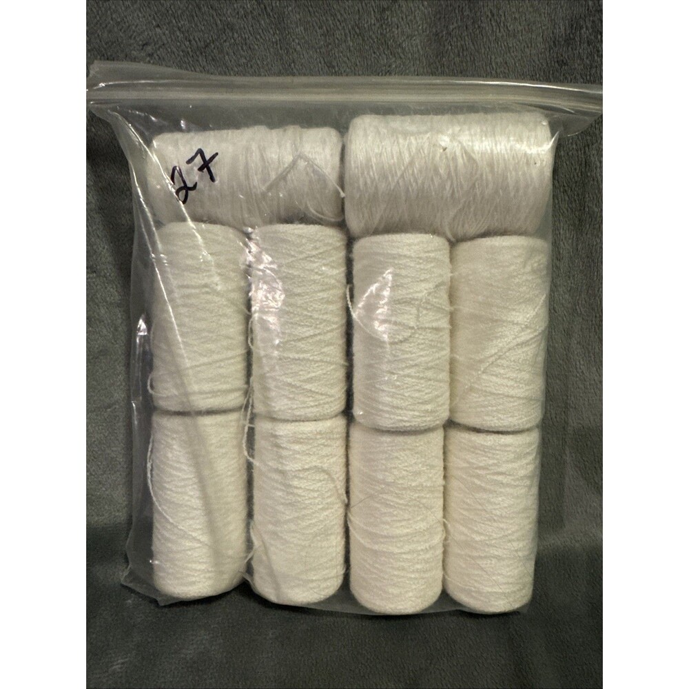 Vintage 80s 10 pc Punch Embroidery Thread Clarke's White Bag 27